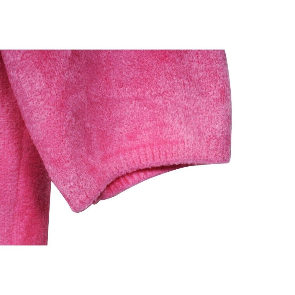 Balenciaga Women Turtleneck Sweater Shirt Small Pink Velvet Short Sleeve Stretch - Picture 2 of 9
